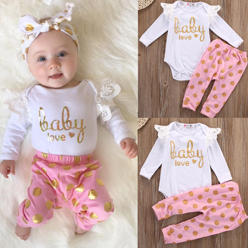 Adorable Pink Baby Love Clothing Set