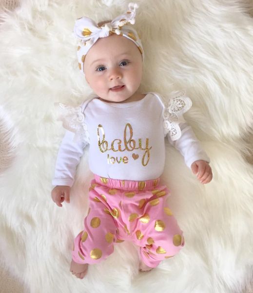 Adorable Pink Baby Love Clothing Set