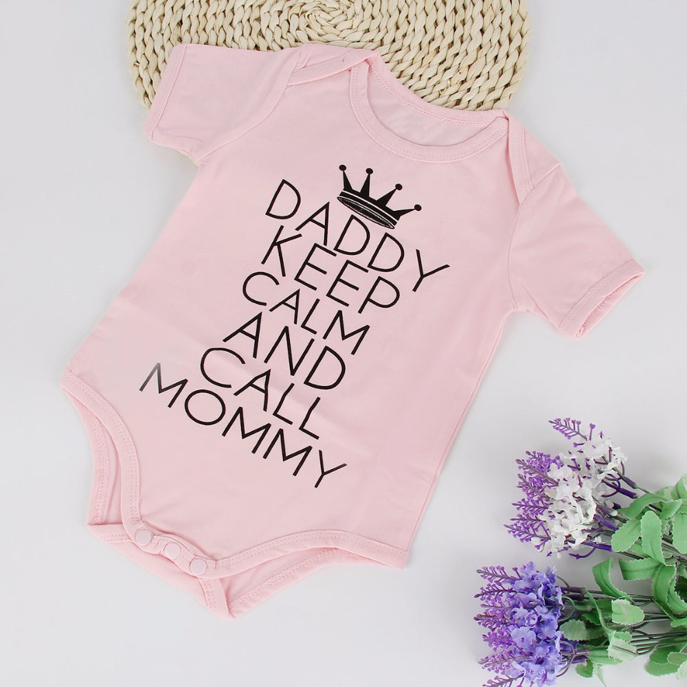 Daddy Keep Calm And Call Mommy Baby Onesie
