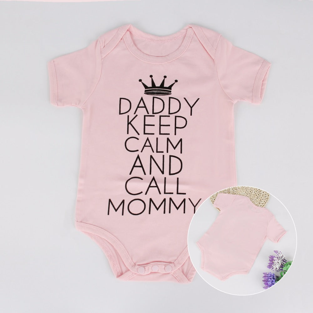 Daddy Keep Calm And Call Mommy Baby Onesie