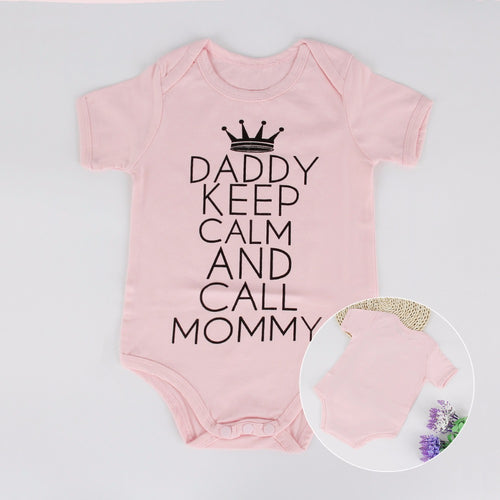 Daddy Keep Calm And Call Mommy Baby Onesie