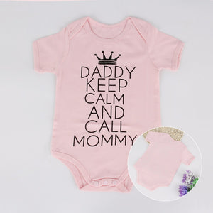 Daddy Keep Calm And Call Mommy Baby Onesie