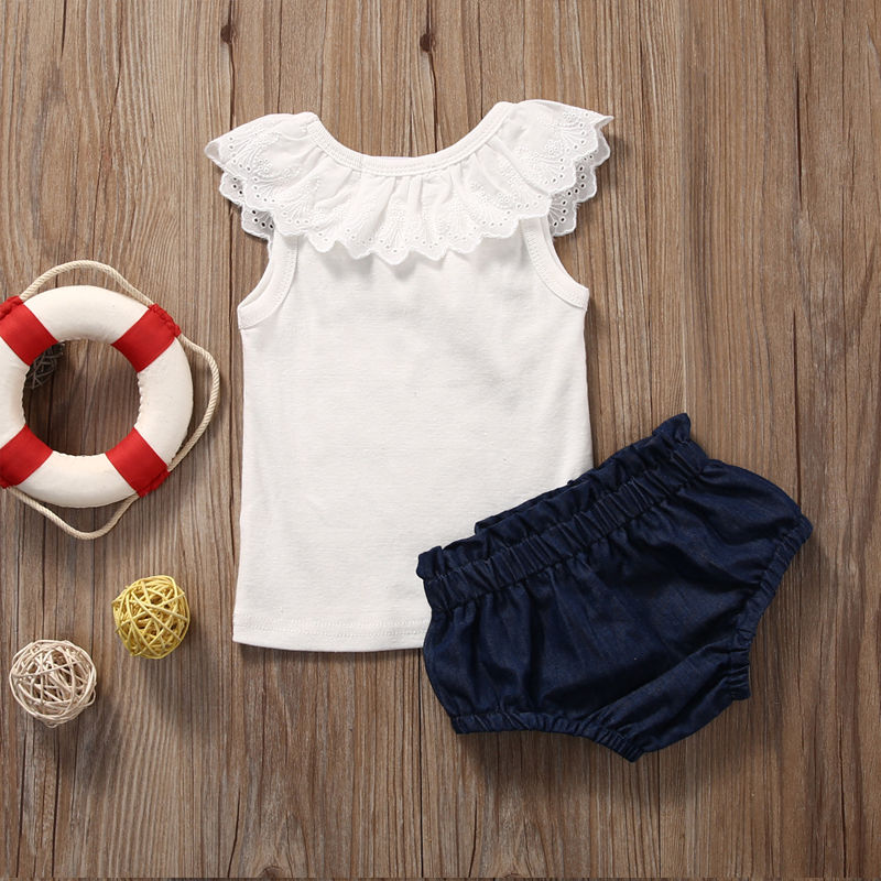 White & Blue Color Clothing Set