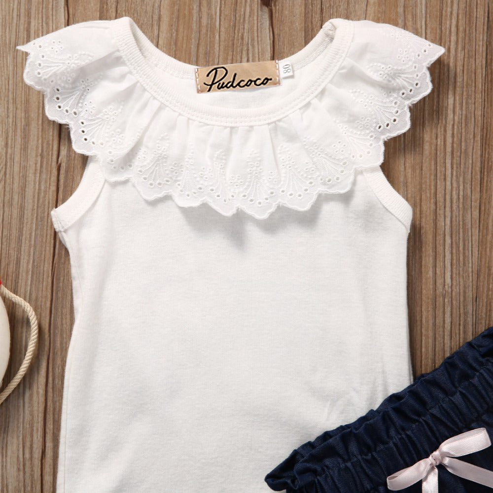 White & Blue Color Clothing Set