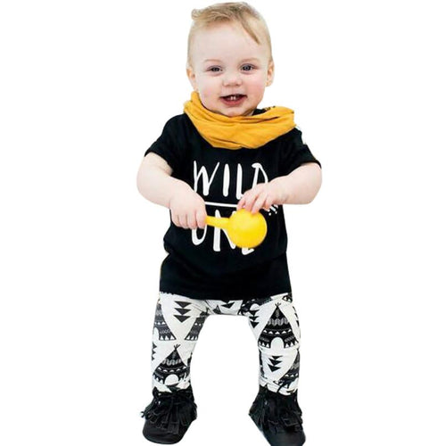 Wild One Printed Pattern Baby Clothing Set