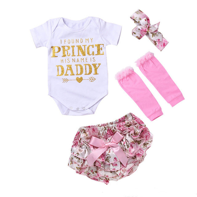 Adorable Flower Printed Baby Clothing Set