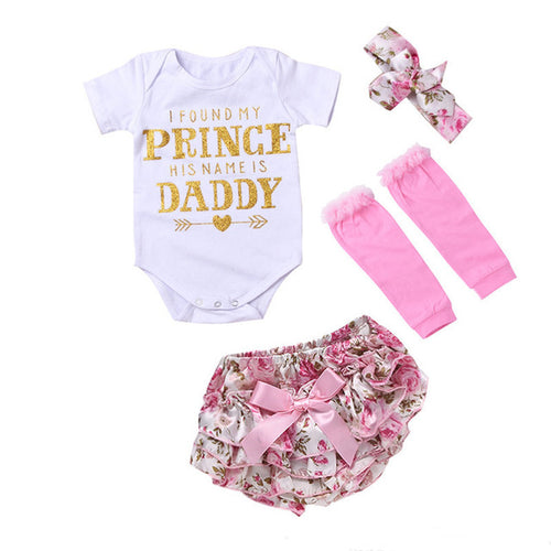 Adorable Flower Printed Baby Clothing Set