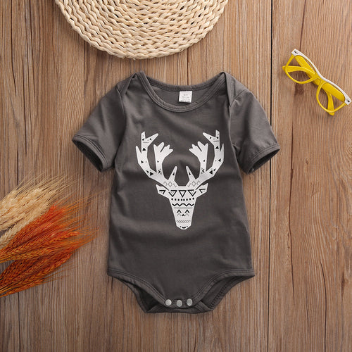 Deer Printed Grey Onesies