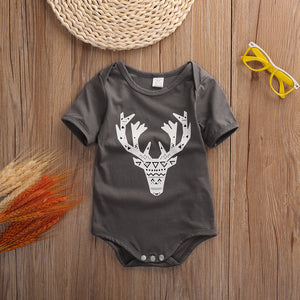 Deer Printed Grey Onesies