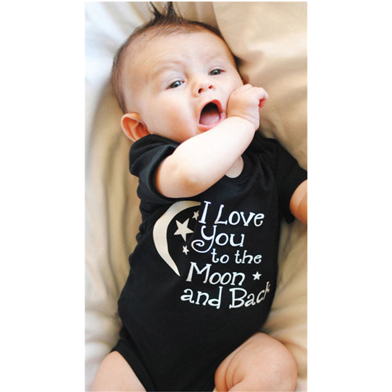 I Love You To The Moon And Back Black  Baby Onesie