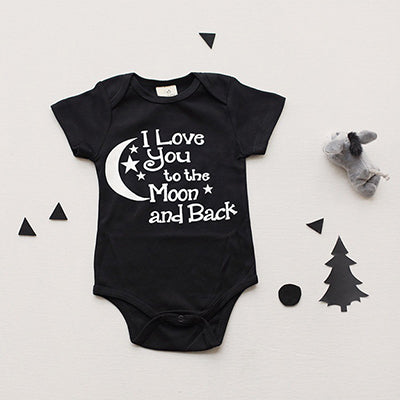 I Love You To The Moon And Back Black  Baby Onesie