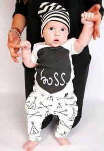 Boss Printed Baby Clothing Set