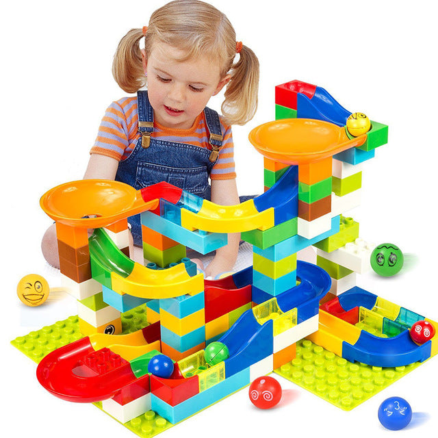 104-208PCS Marble Track Building Blocks