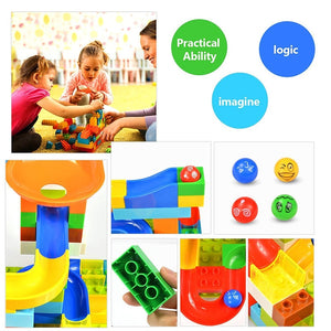 104-208PCS Marble Track Building Blocks