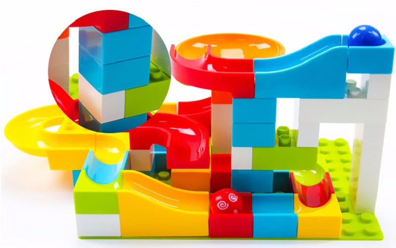 104-208PCS Marble Track Building Blocks